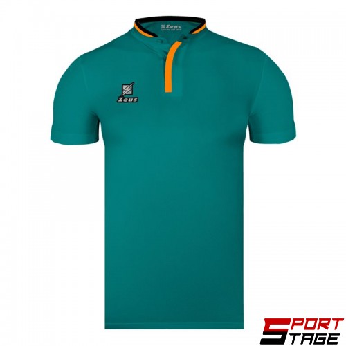 Мъжка Тениска ZEUS Polo Kreta Petrolio/Nero