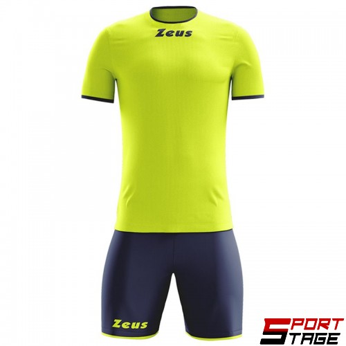 Детски Футболен Екип ZEUS Kit Sticker Giallo Fluo/Blu