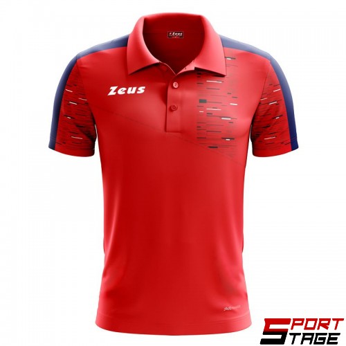 Мъжка Тениска ZEUS Polo Glitch Rosso/Blu