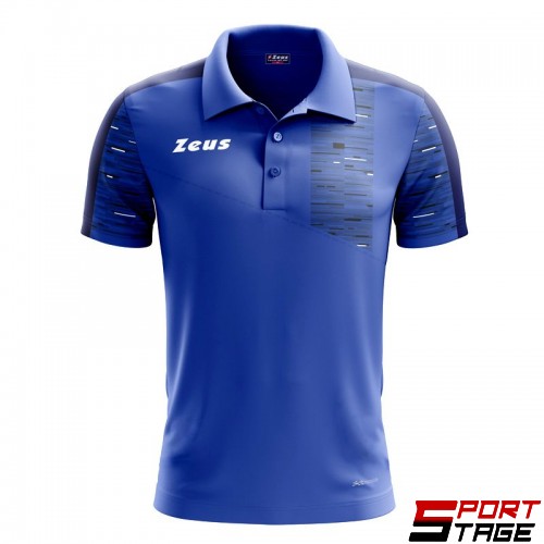 Мъжка Тениска ZEUS Polo Glitch Royal/Blu