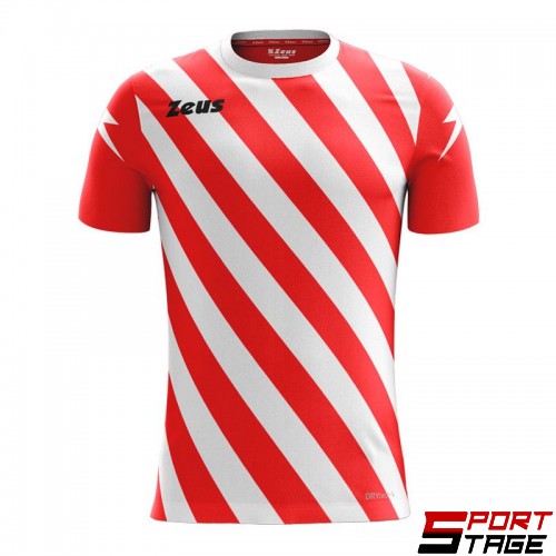 Мъжка Тениска ZEUS Shirt Zip Rosso/Bianco