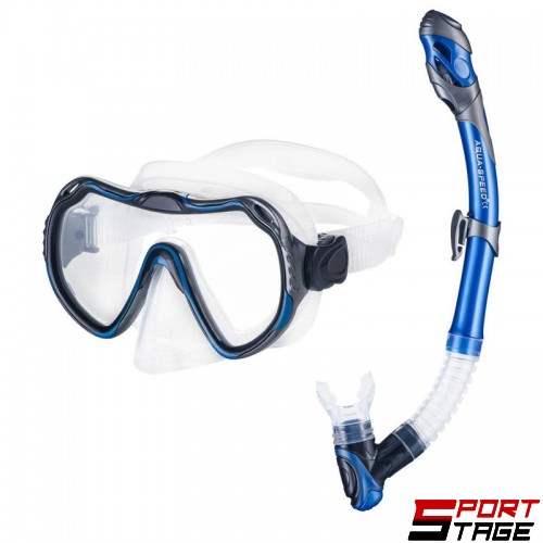Комплект Маска и Шнорхел AQUA SPEED Snorkeling Set Java Elba 11