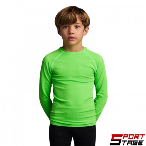 Детска Спортна Термо Блуза MUSAI Joto Thermal Long Sleeve Kids T-Shirt Fluor Green