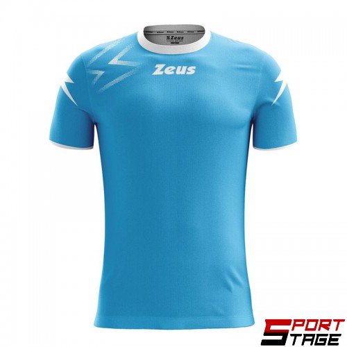 Мъжка Тениска ZEUS Shirt Mida Turquoise/Bianco