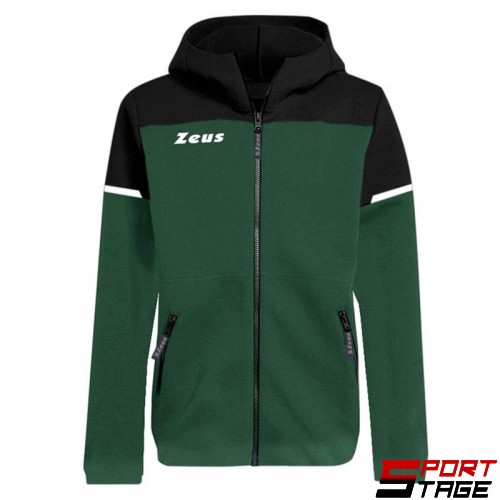 Детски Суичър ZEUS Felpa Tech Bikolor Nero/Verde Militare