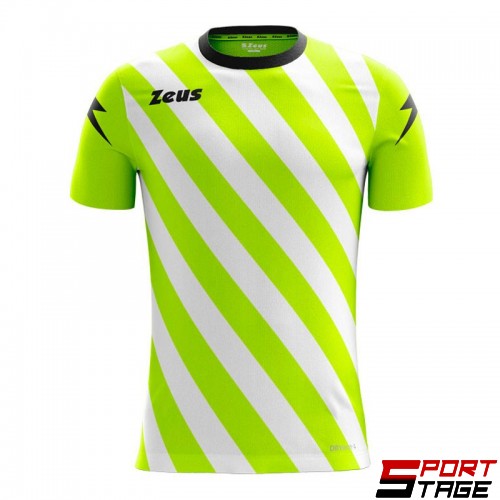 Мъжка Тениска ZEUS Shirt Zip Giallo Fluo/Bianco