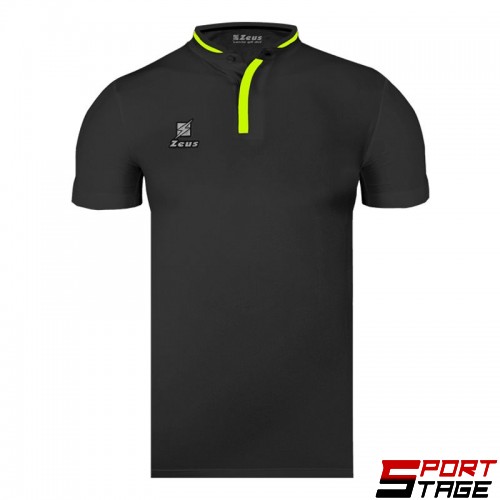 Мъжка Тениска ZEUS Polo Kreta Nero/Giallo Fluo