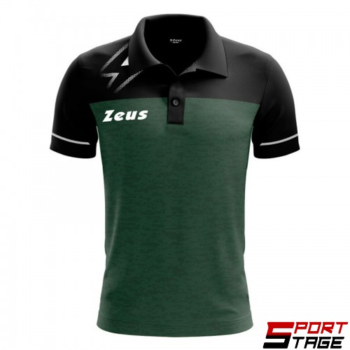 Мъжка Тениска ZEUS Polo Bikolor Nero/Verde Militare