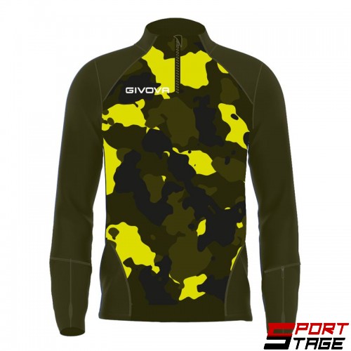 Мъжка Блуза GIVOVA Maglia Tecnica Half Zip Army 0038