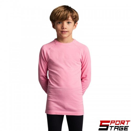 Детска Спортна Термо Блуза MUSAI Joto Thermal Long Sleeve Kids T-Shirt Gum Pink