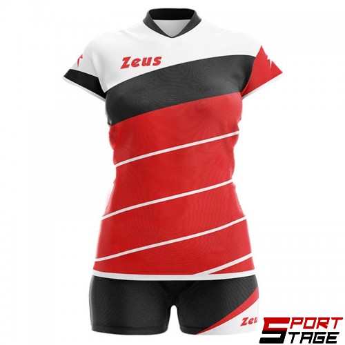 Дамски Волейболен Екип ZEUS Kit Lybra Donna Rosso/Nero