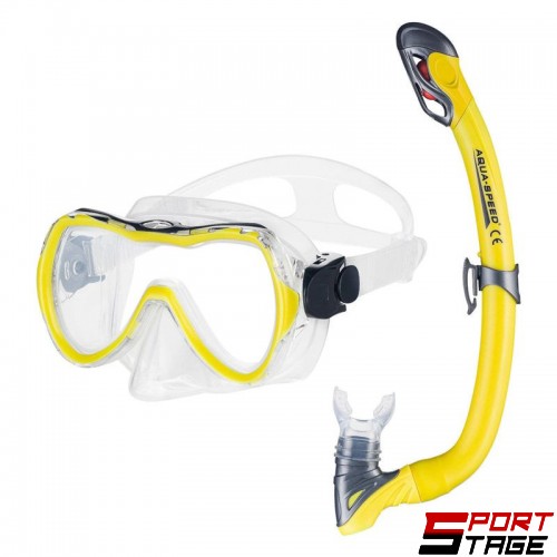 Комплект Маска и Шнорхел AQUA SPEED Snorkeling Set Enzo-Samo Junior 18