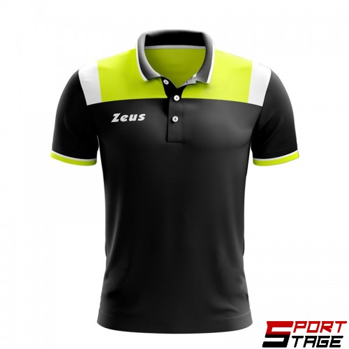 Мъжка Тениска ZEUS Polo Vesuvio Nero/Giallo Fluo
