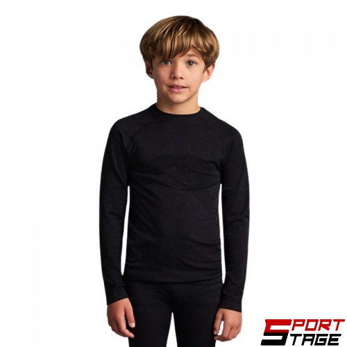 Детска Спортна Термо Блуза MUSAI Joto Thermal Long Sleeve Kids T-Shirt Black