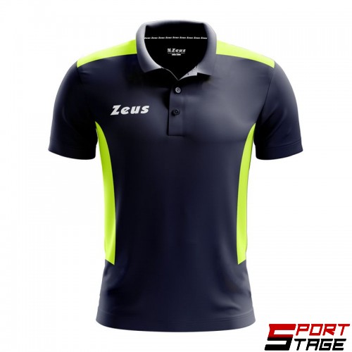 Мъжка Тениска ZEUS Polo Start Blu/Giallo Fluo