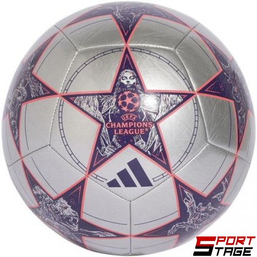 Футболна топка ADIDAS UCL Club 2025/2026 League Stage, Размер 5, Сив с лилав /36019603/